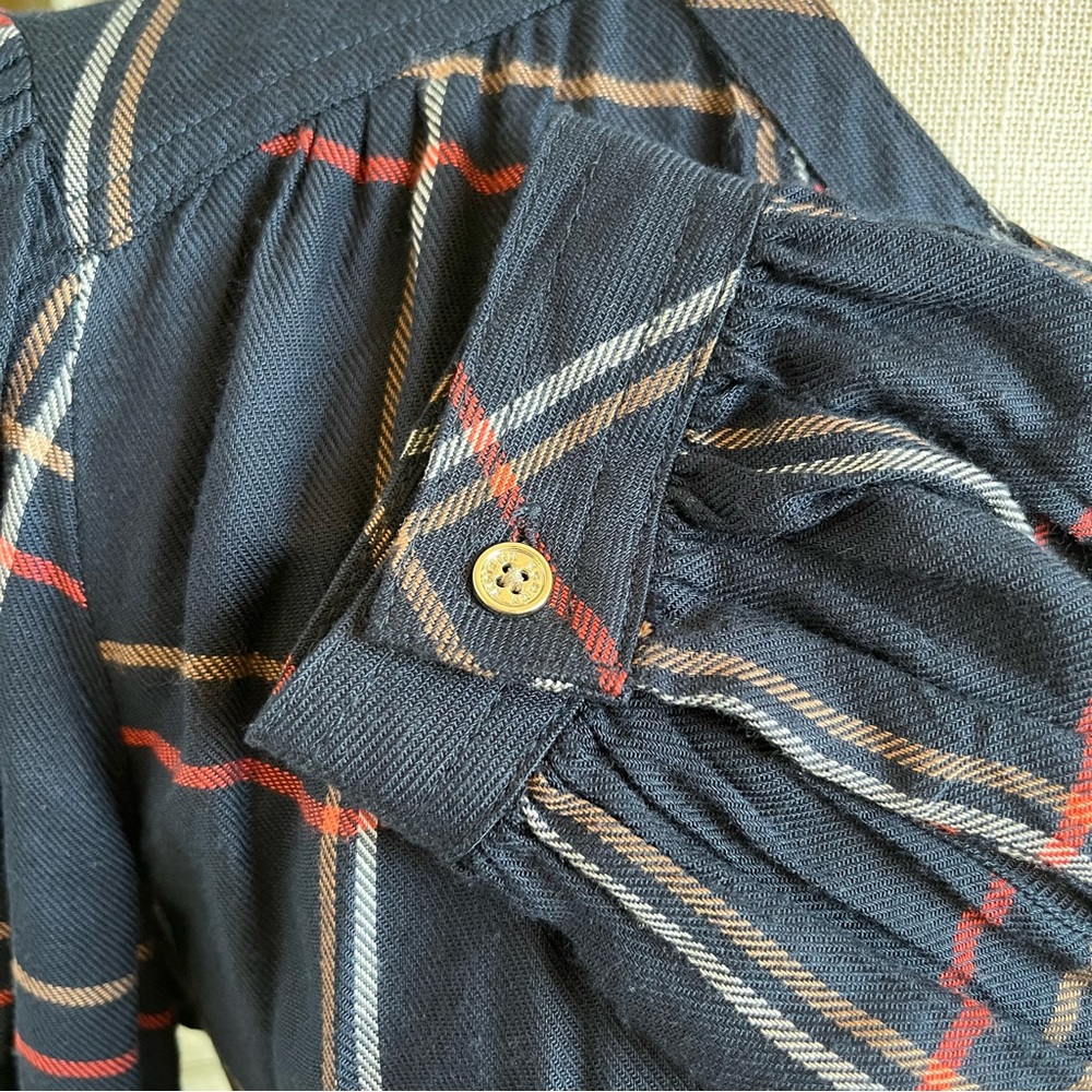 TOMMY HILFIGER | Kensington Long-Sleeve Tiered Plaid Shirtdress Size 6 - Picture 7 of 12